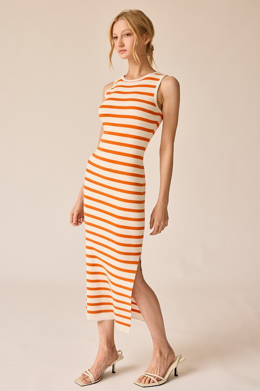 Isla Striped Midi Dress