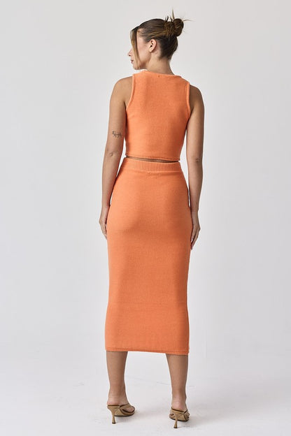 KNIT MIDI SKIRT