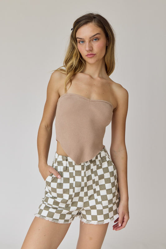 Sadie Strapless Rib Knit Tube Top