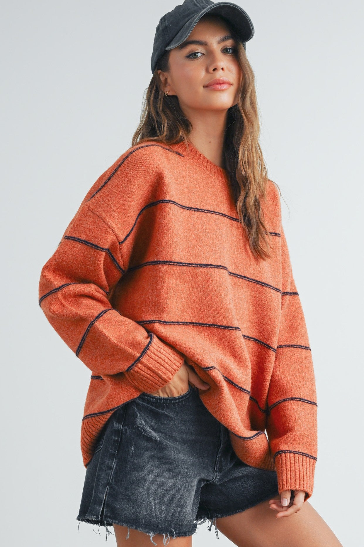Striped Drop Shoulder Sweater