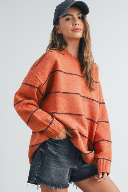 Striped Drop Shoulder Sweater