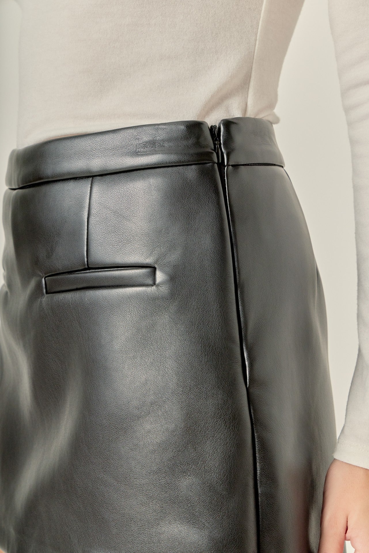 Faux Leather Skort