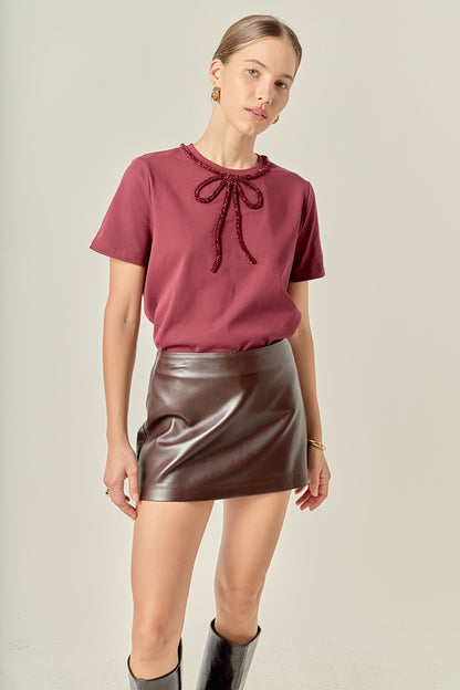 Beaded Bow T-Shirt