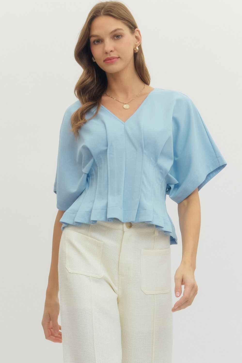 Pleated Dolman Top