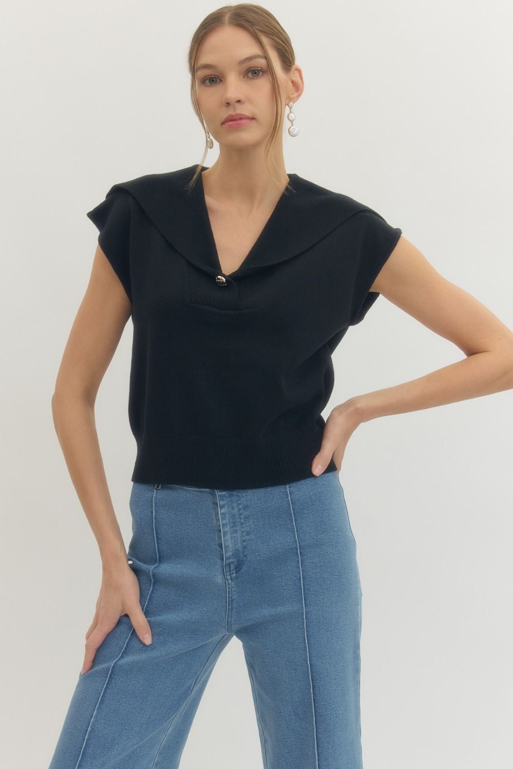 Sailor Collar Sleeveless Top