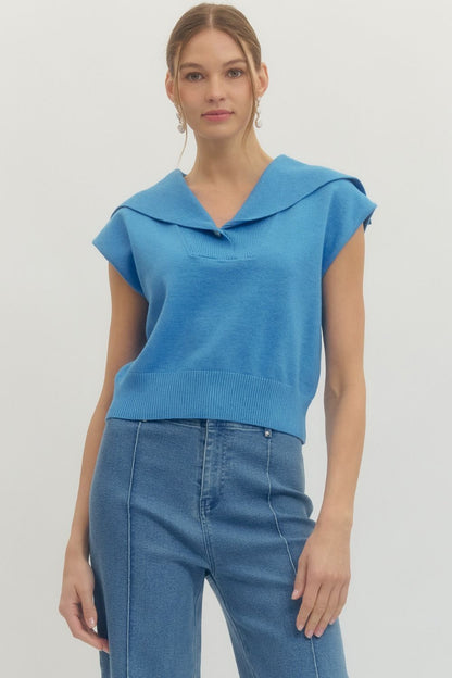 Sailor Collar Sleeveless Top