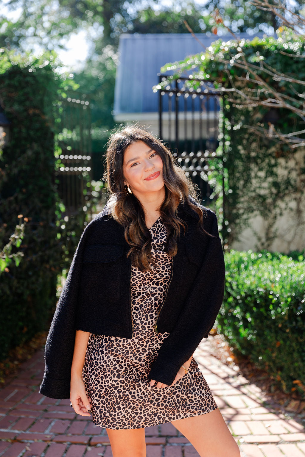 Animal Print Cowl Neck Dress