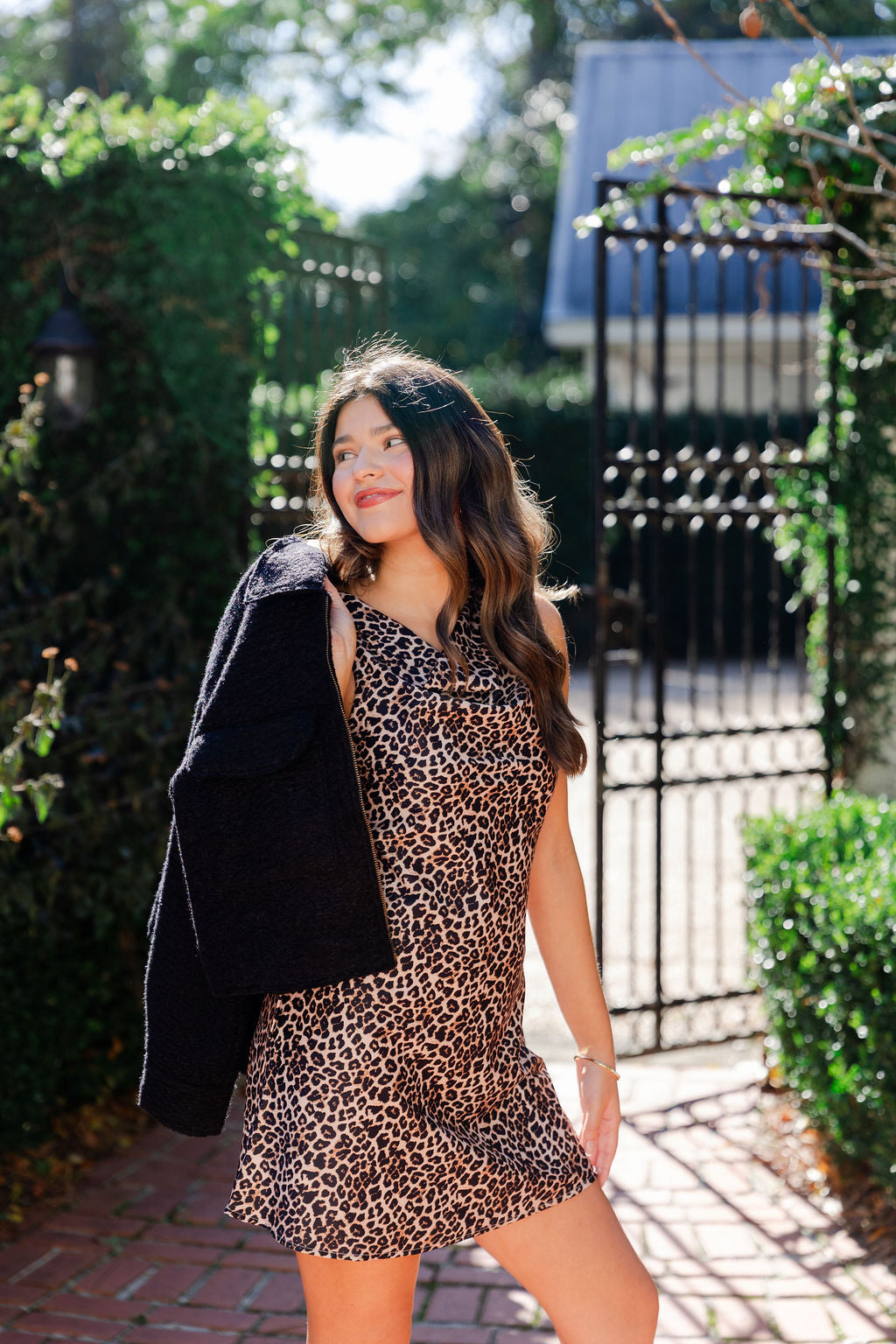 Animal Print Cowl Neck Dress