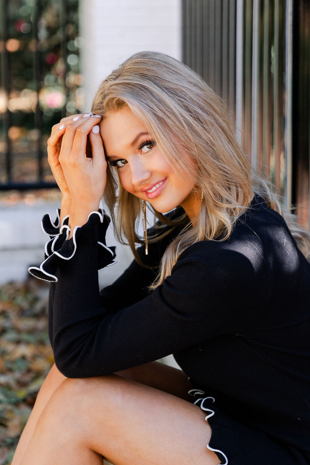 Ruffle Hem Sweater Dress