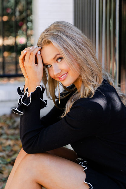 Ruffle Hem Sweater Dress