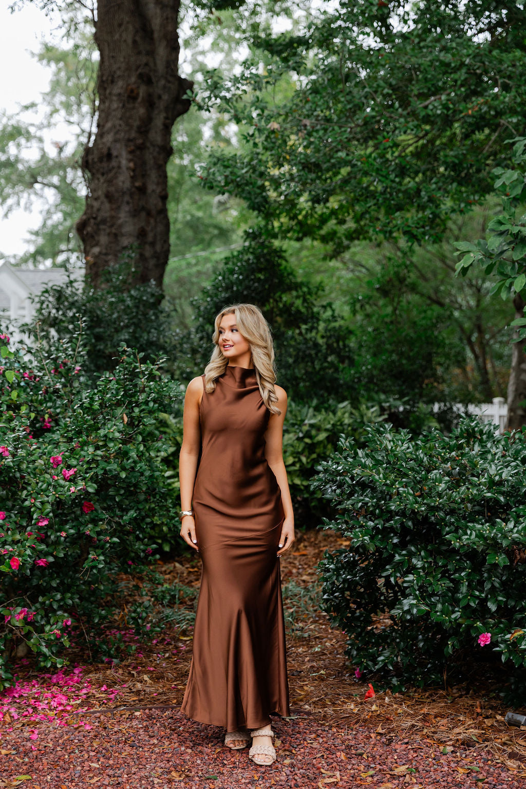 Satin Halter Maxi Dress