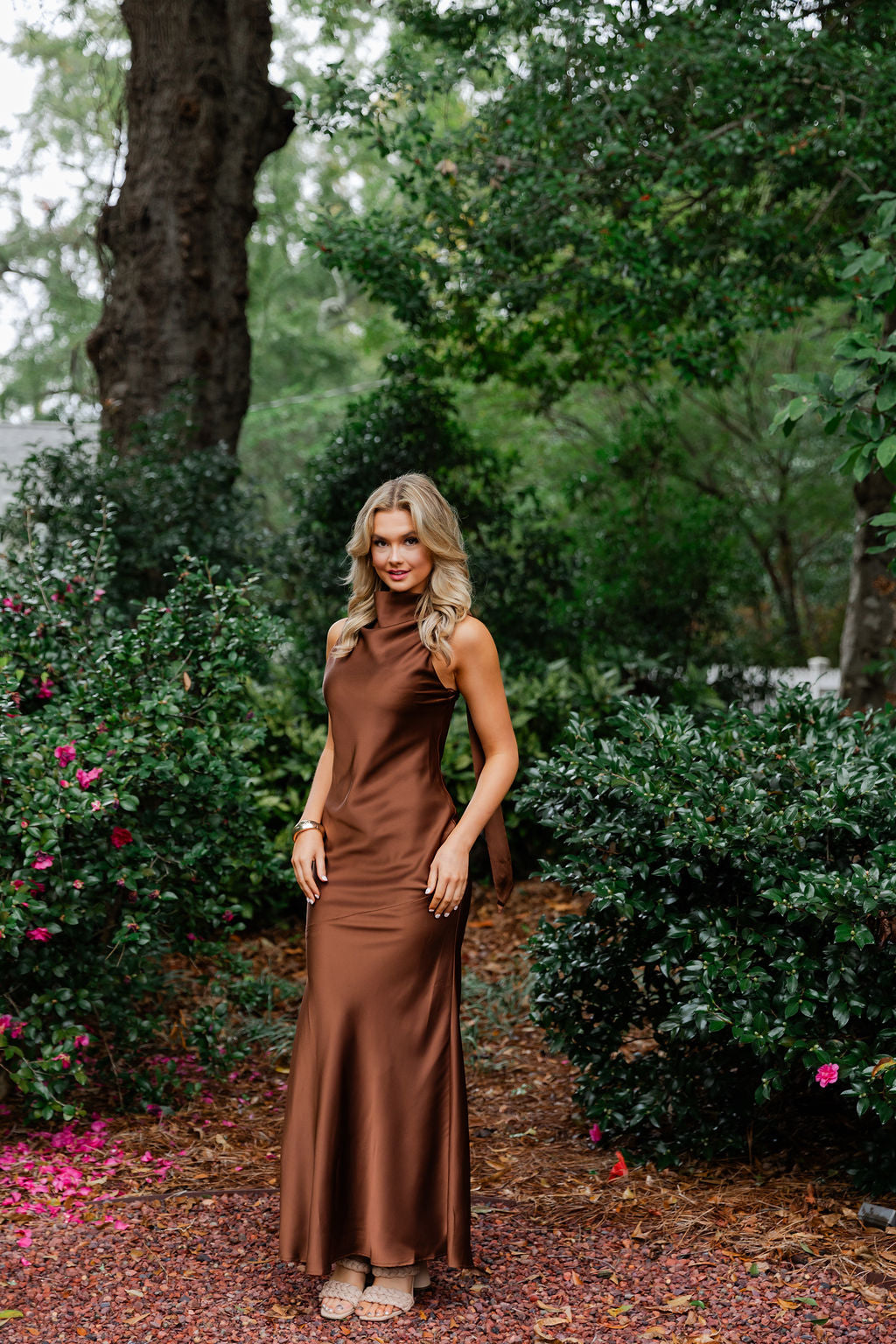 Satin Halter Maxi Dress