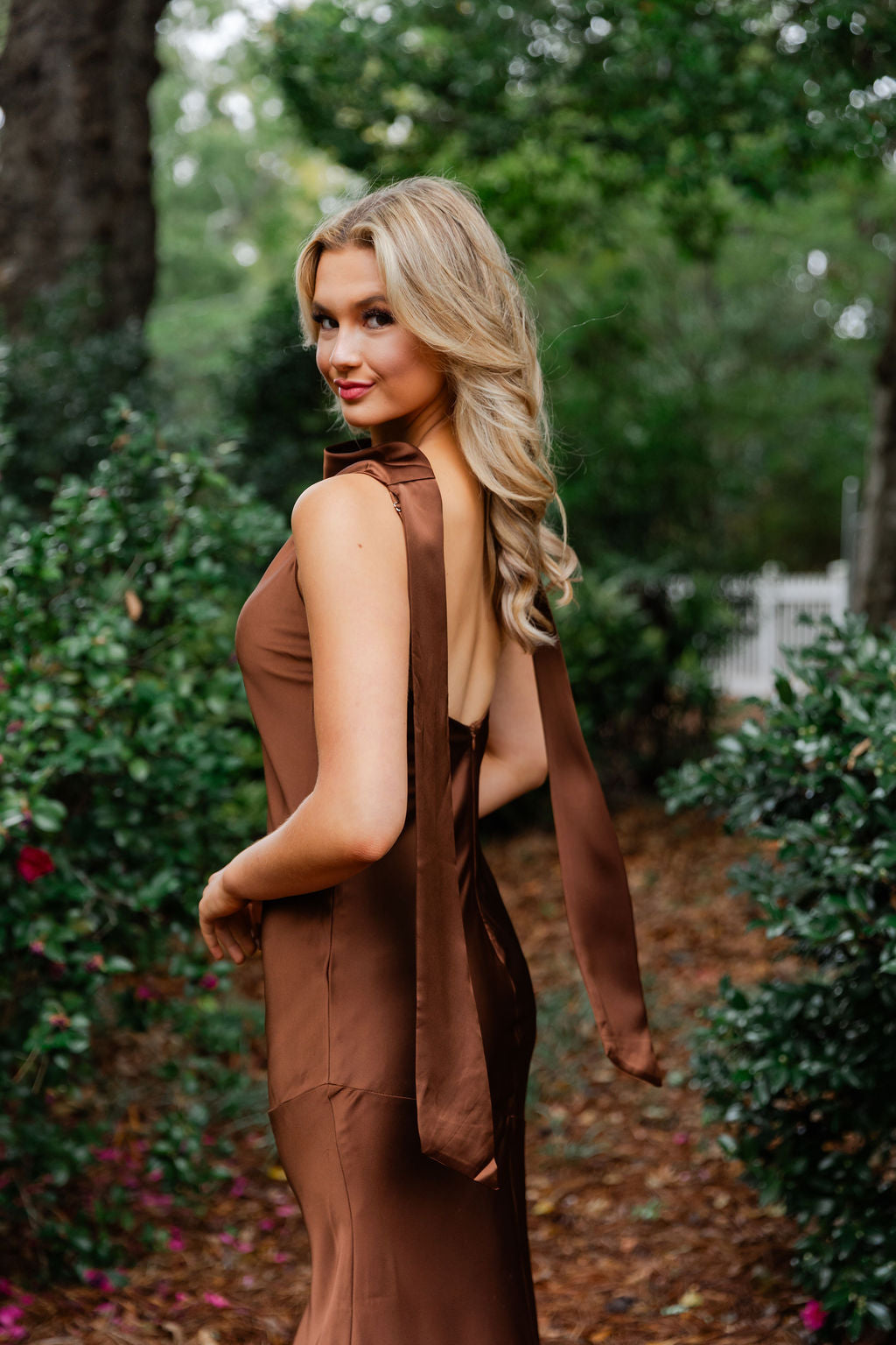 Satin Halter Maxi Dress