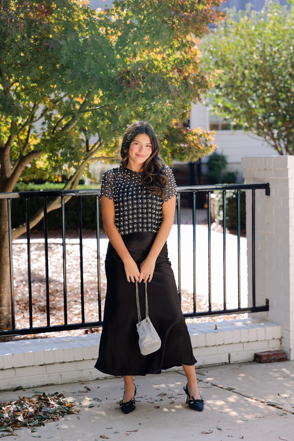 Crochet Lace Pearl Beaded Top