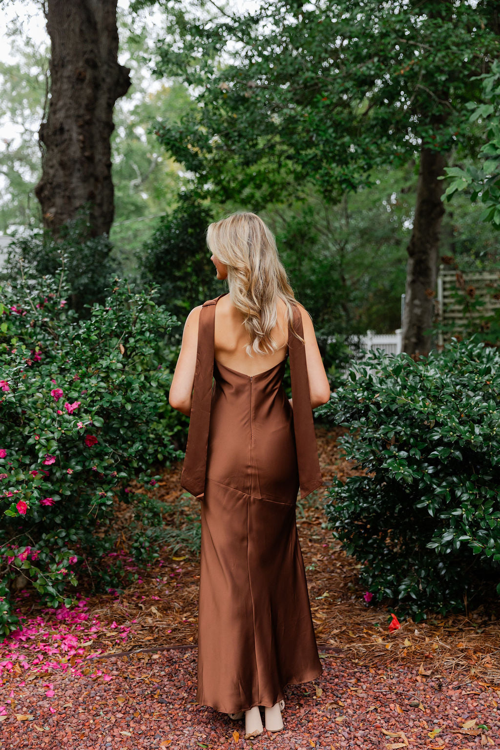 Satin Halter Maxi Dress