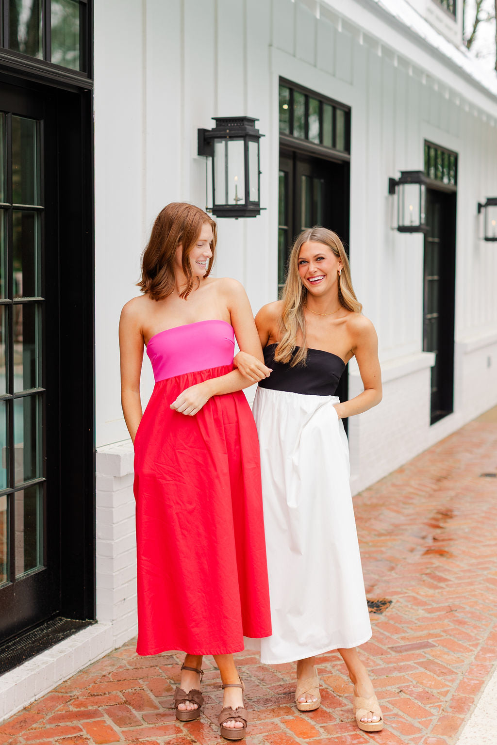 Strapless Empire Color Block Dress
