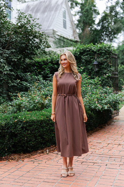 Belted Soft Midi Dress