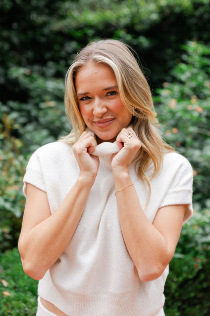 Turtleneck & Pleated Skirt Set