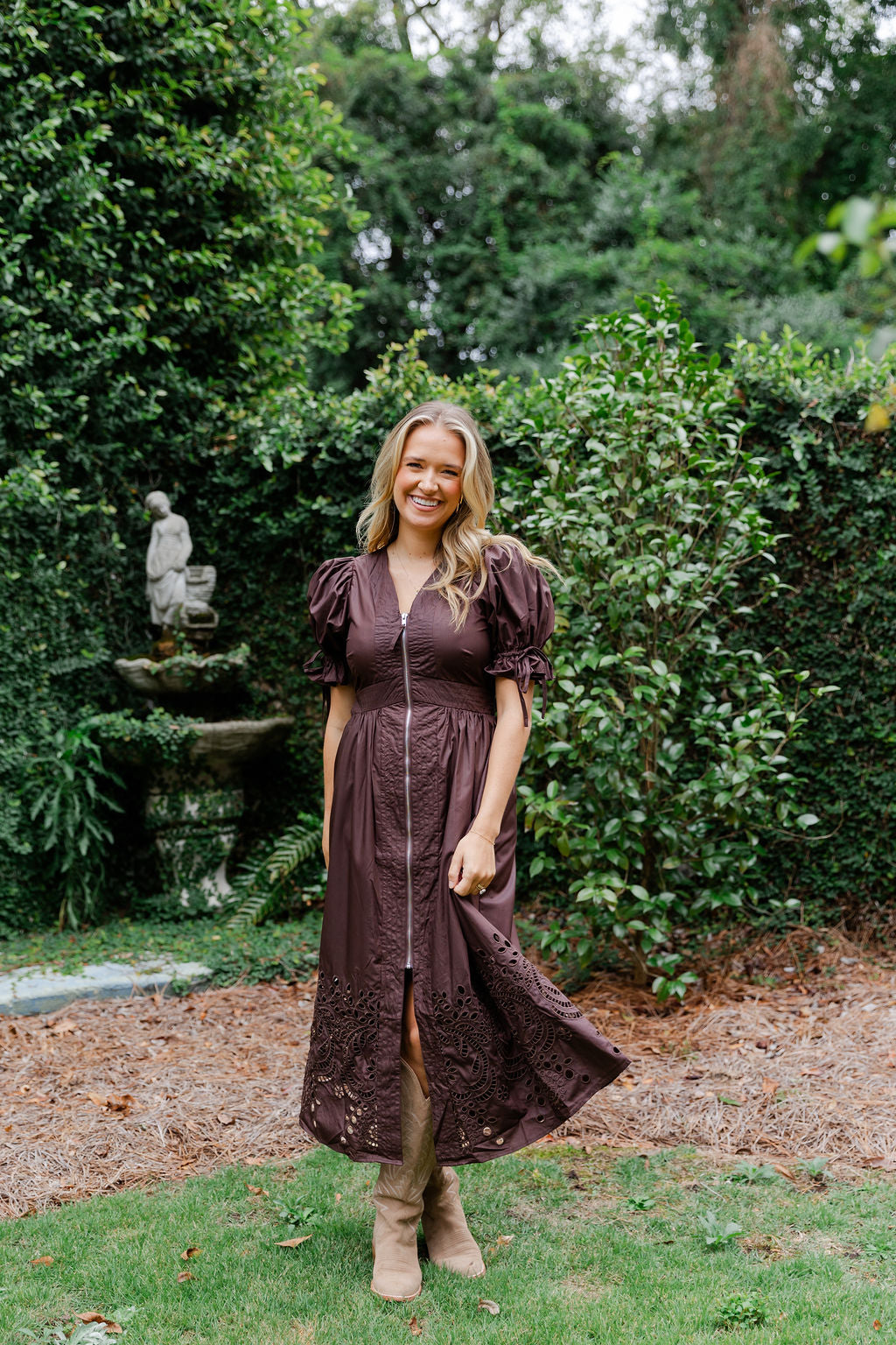 Puff Sleeve Midi Dress