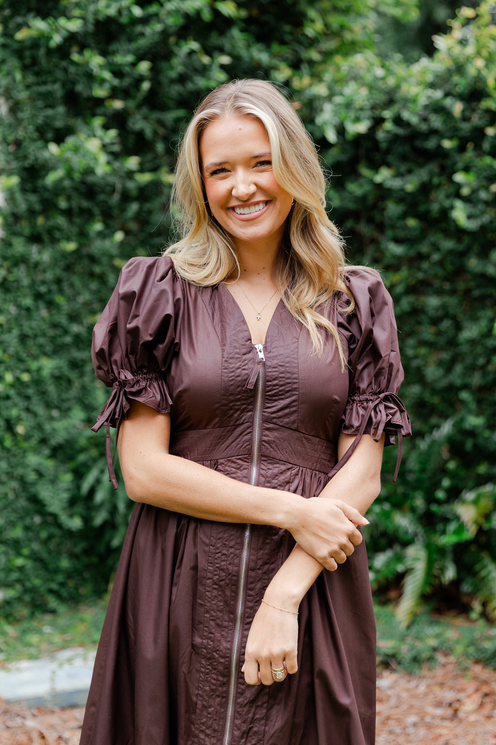 Puff Sleeve Midi Dress