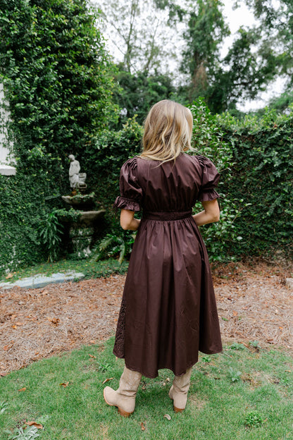 Puff Sleeve Midi Dress