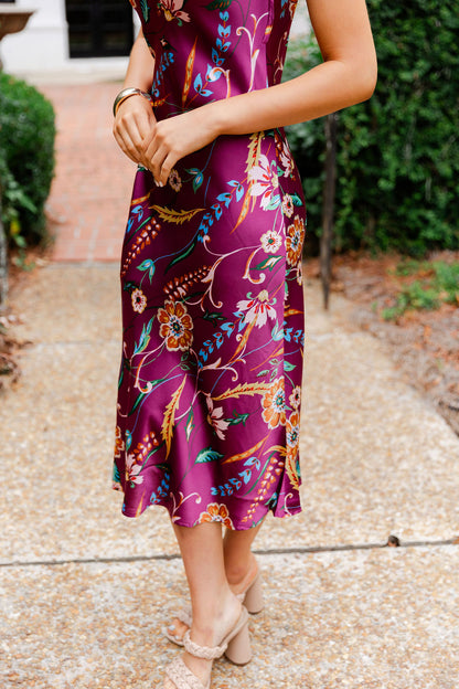 Tie Strap Floral Midi Dress