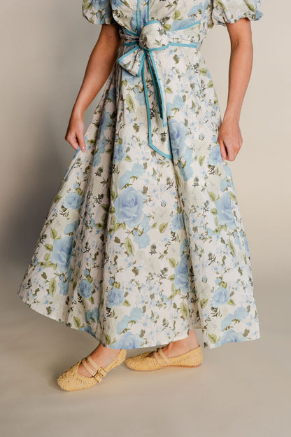 Floral Tie Front Midi Dress