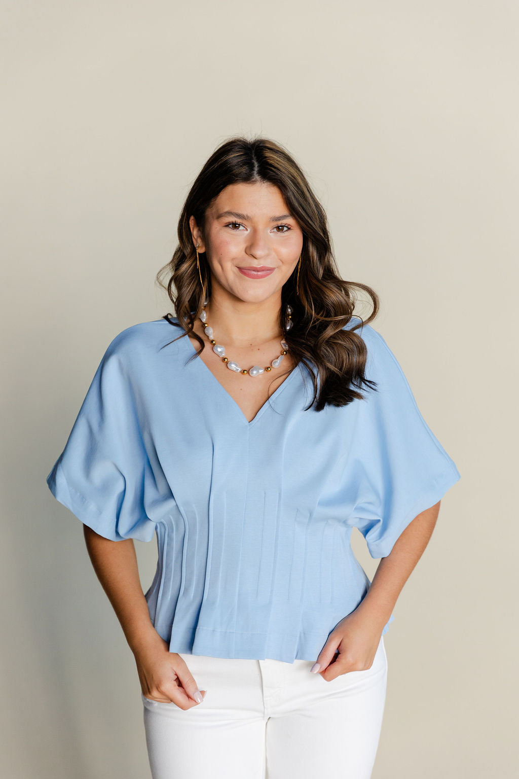 Pleated Dolman Top
