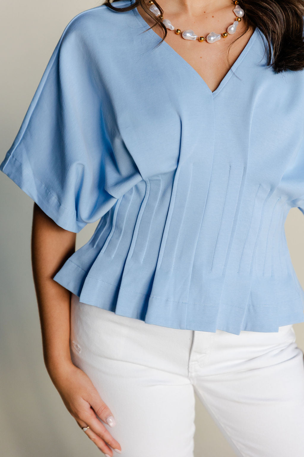 Pleated Dolman Top