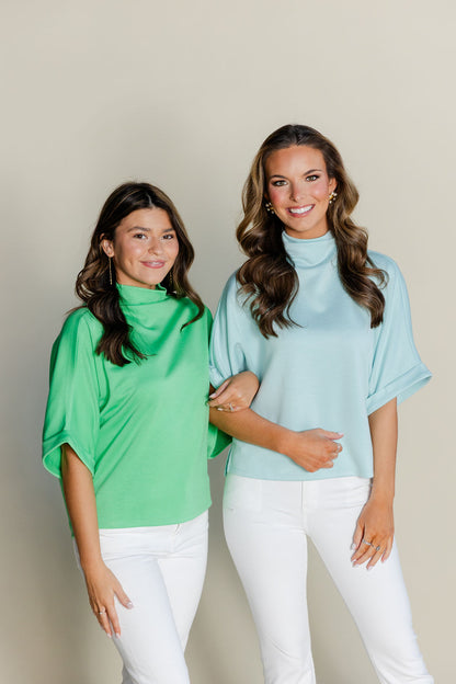Relaxed Mock Neck Scuba Top