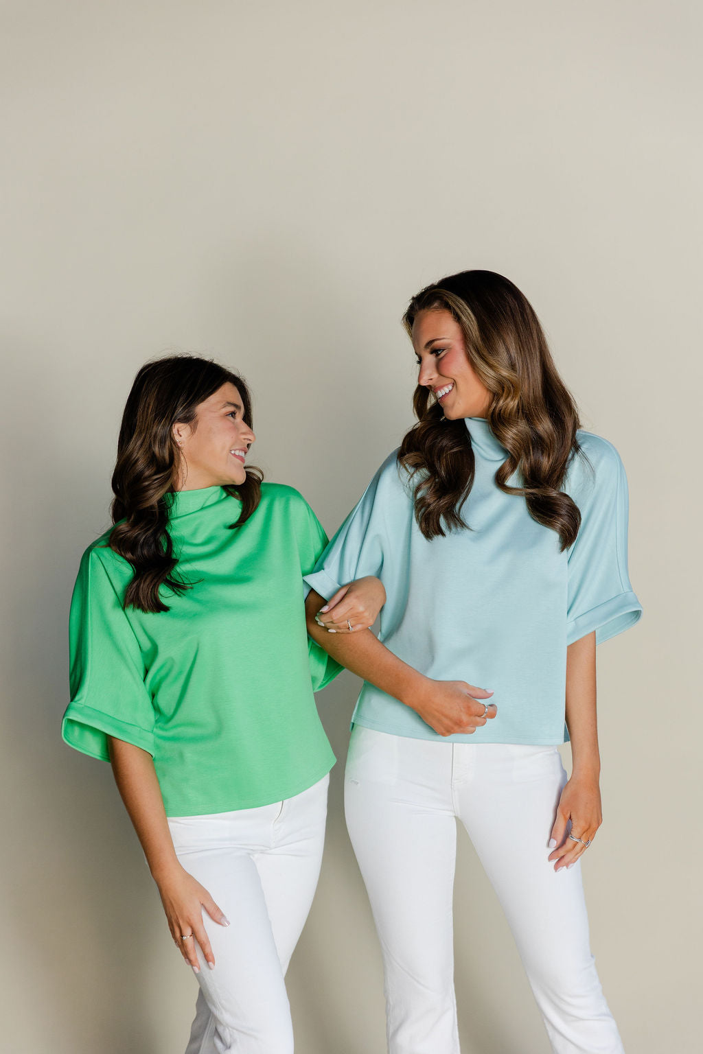 Relaxed Mock Neck Scuba Top