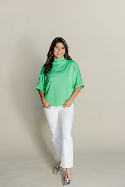 Relaxed Mock Neck Scuba Top