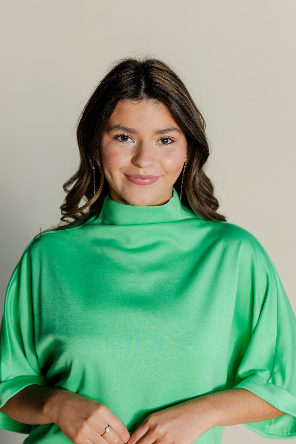 Relaxed Mock Neck Scuba Top