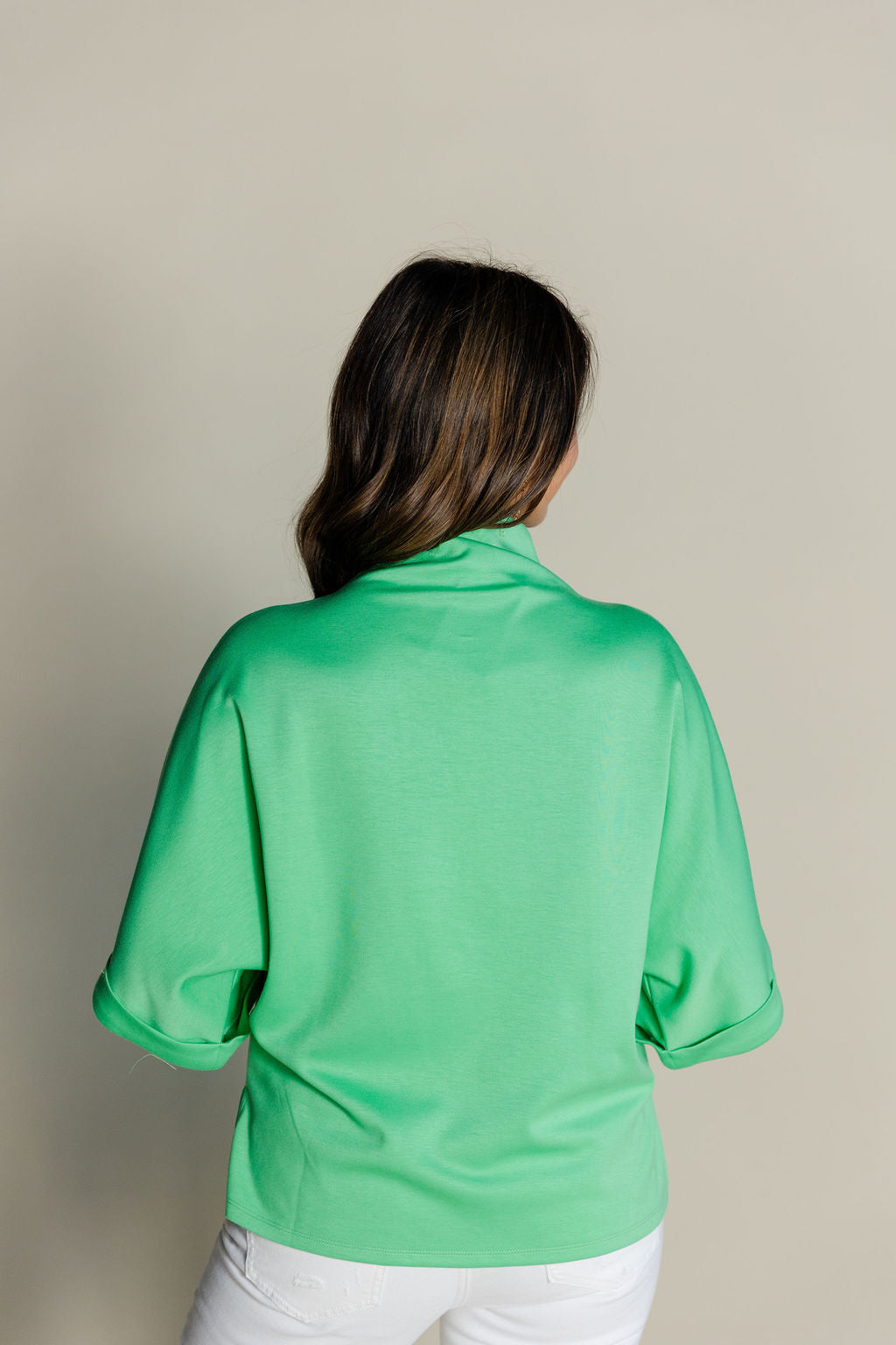 Relaxed Mock Neck Scuba Top