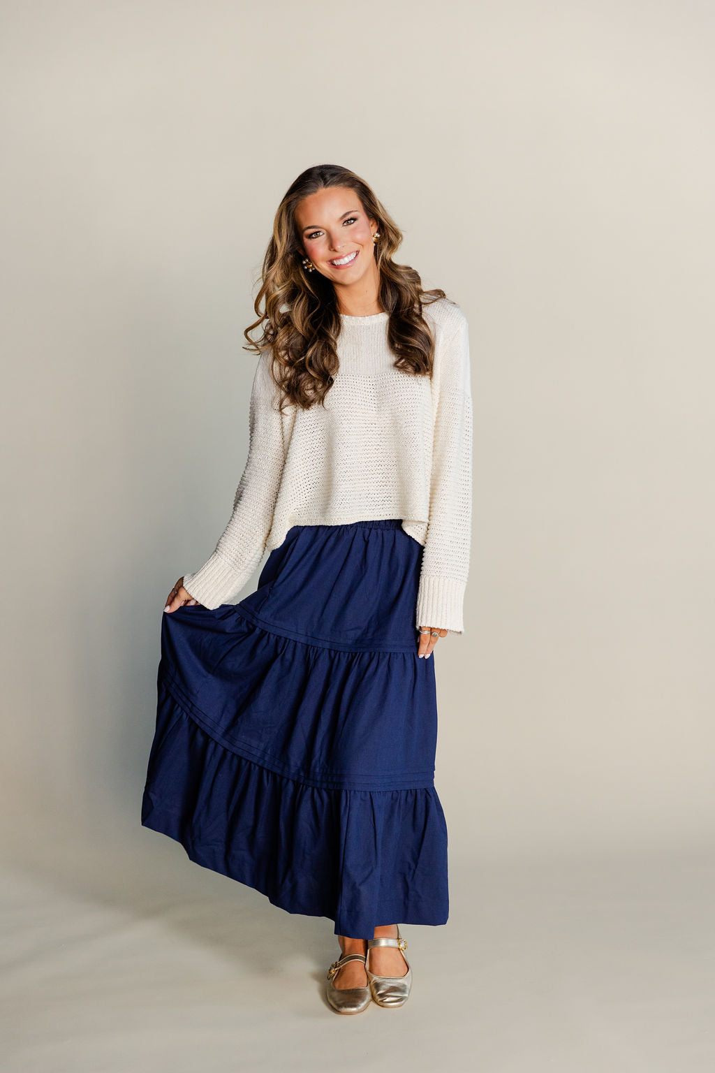 Tiered Midi Skirt