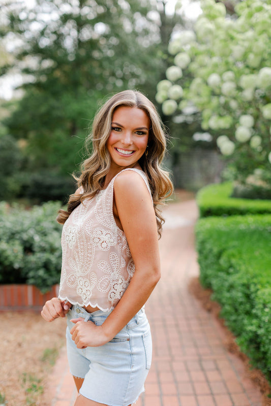 Embroidered Lace Top