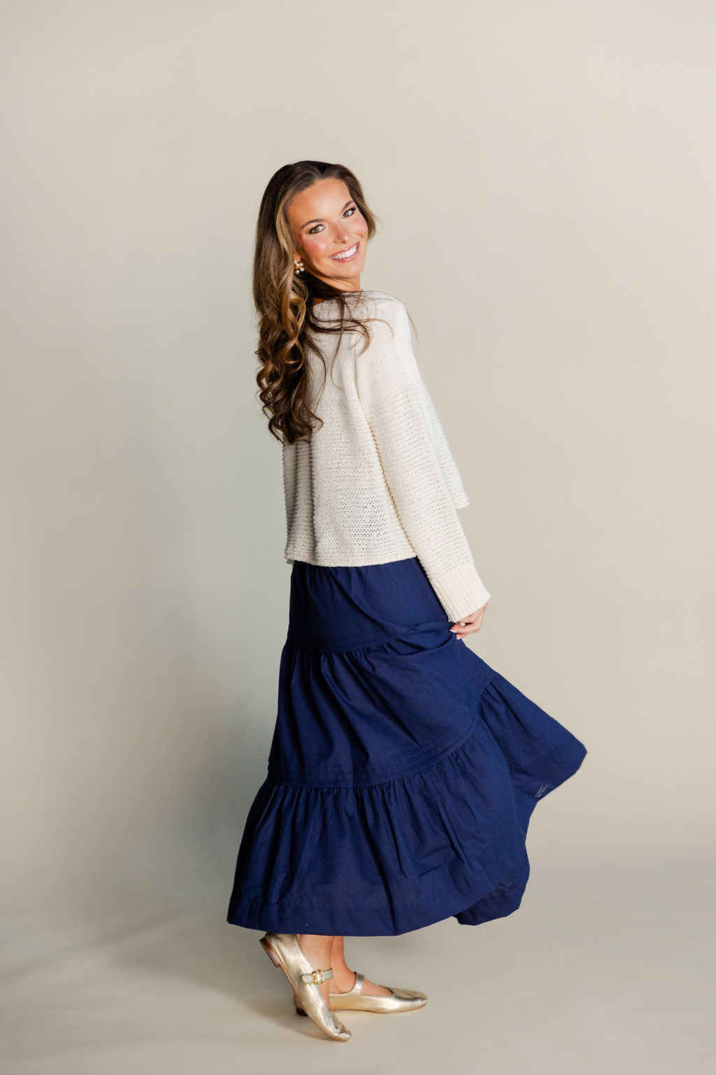 Tiered Midi Skirt