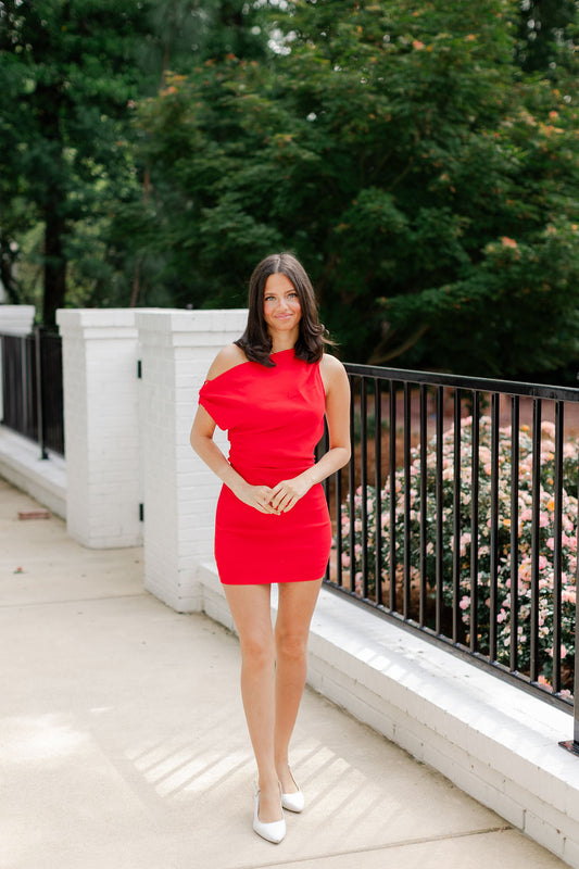 Off Shoulder Ruched Bodycon Dress