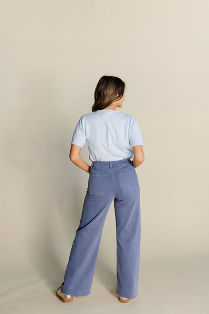 Straight Wide Leg Denim Pant