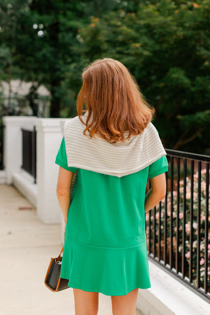Jersey Polo Ruffle Dress