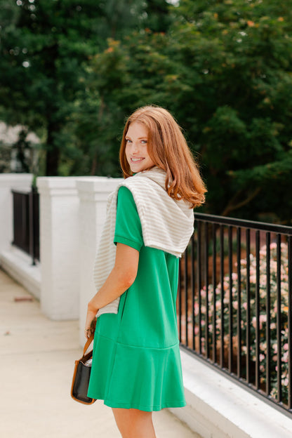 Jersey Polo Ruffle Dress