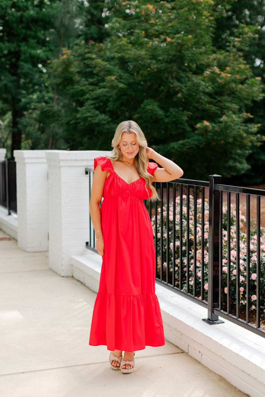 Flutter Sleeve Poplin Dress