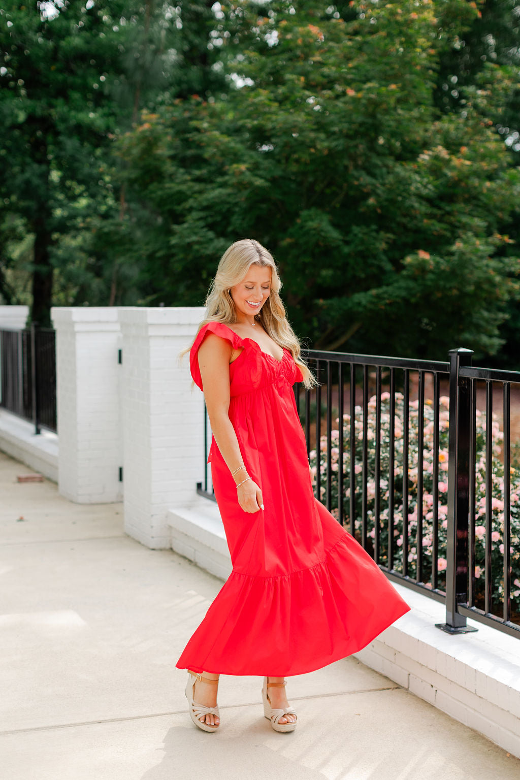 Flutter Sleeve Poplin Dress