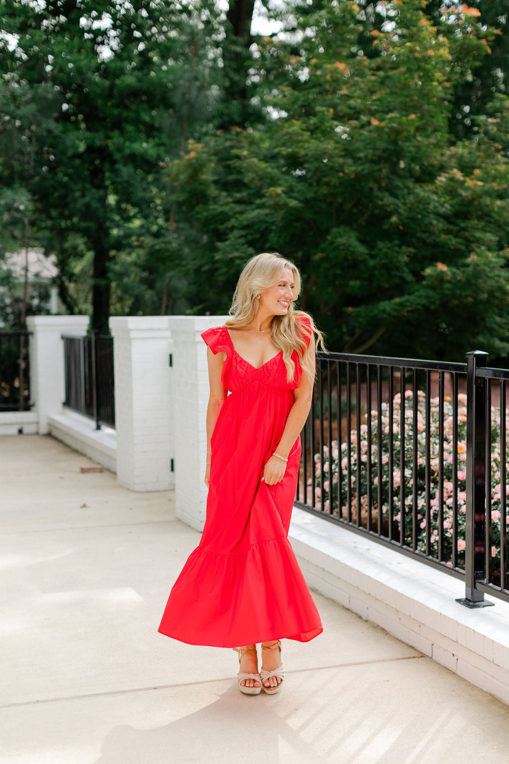 Flutter Sleeve Poplin Dress