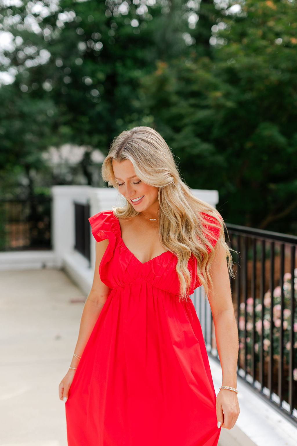 Flutter Sleeve Poplin Dress