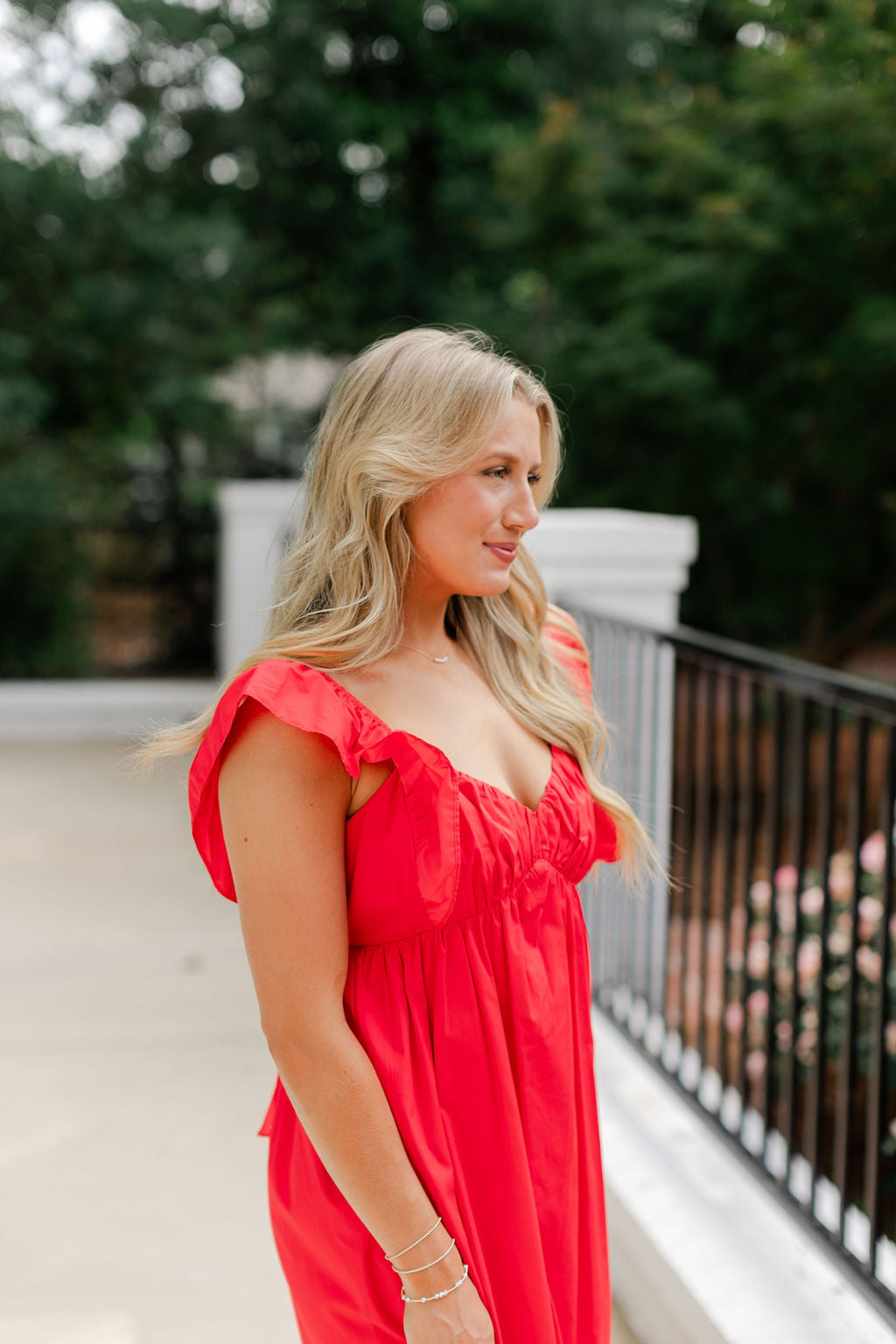 Flutter Sleeve Poplin Dress