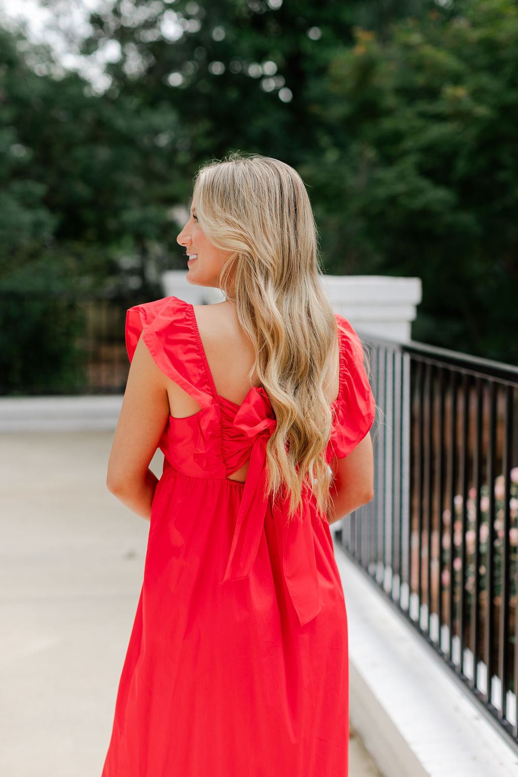 Flutter Sleeve Poplin Dress