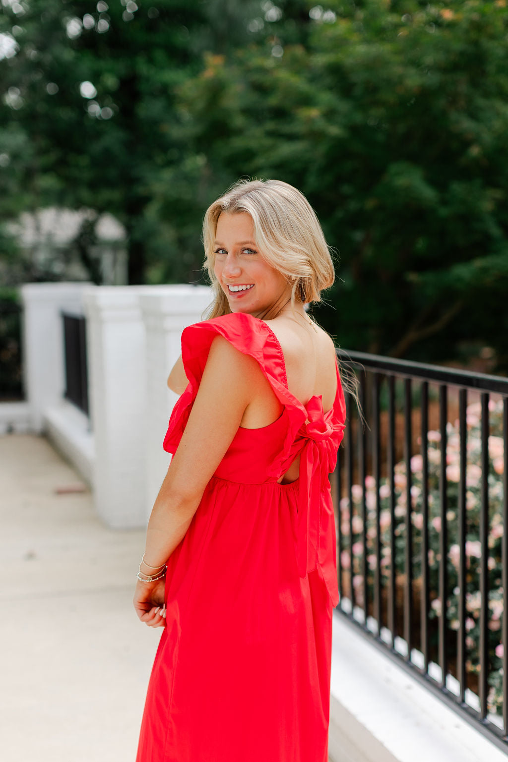 Flutter Sleeve Poplin Dress