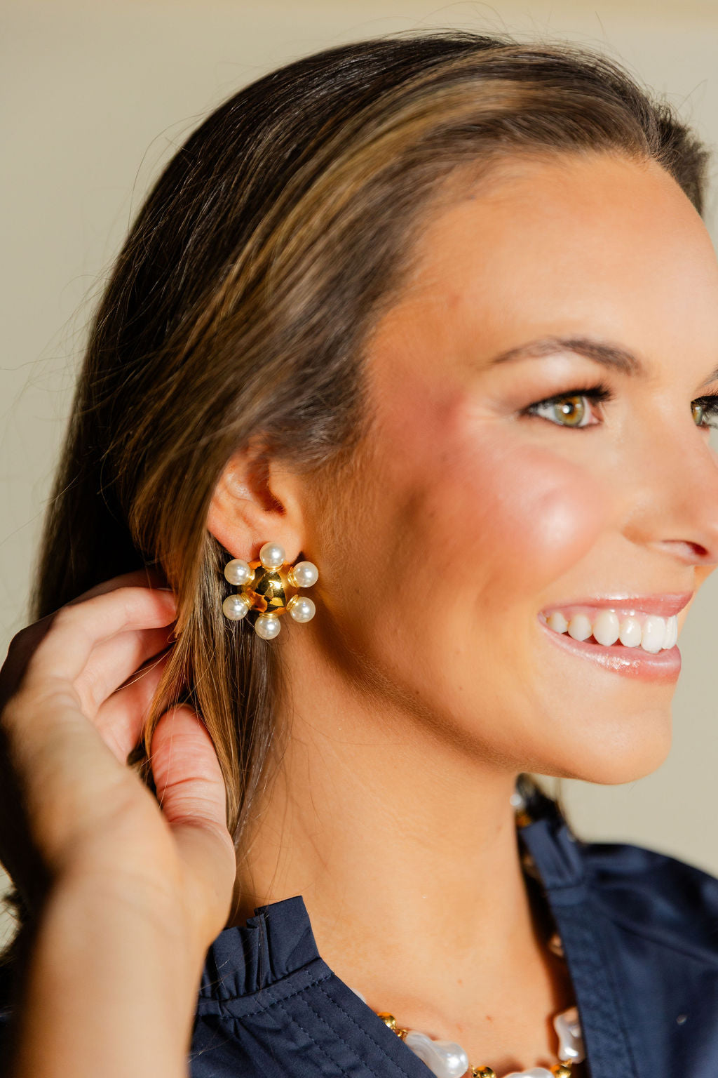 Starburst Pearl Stud Earring