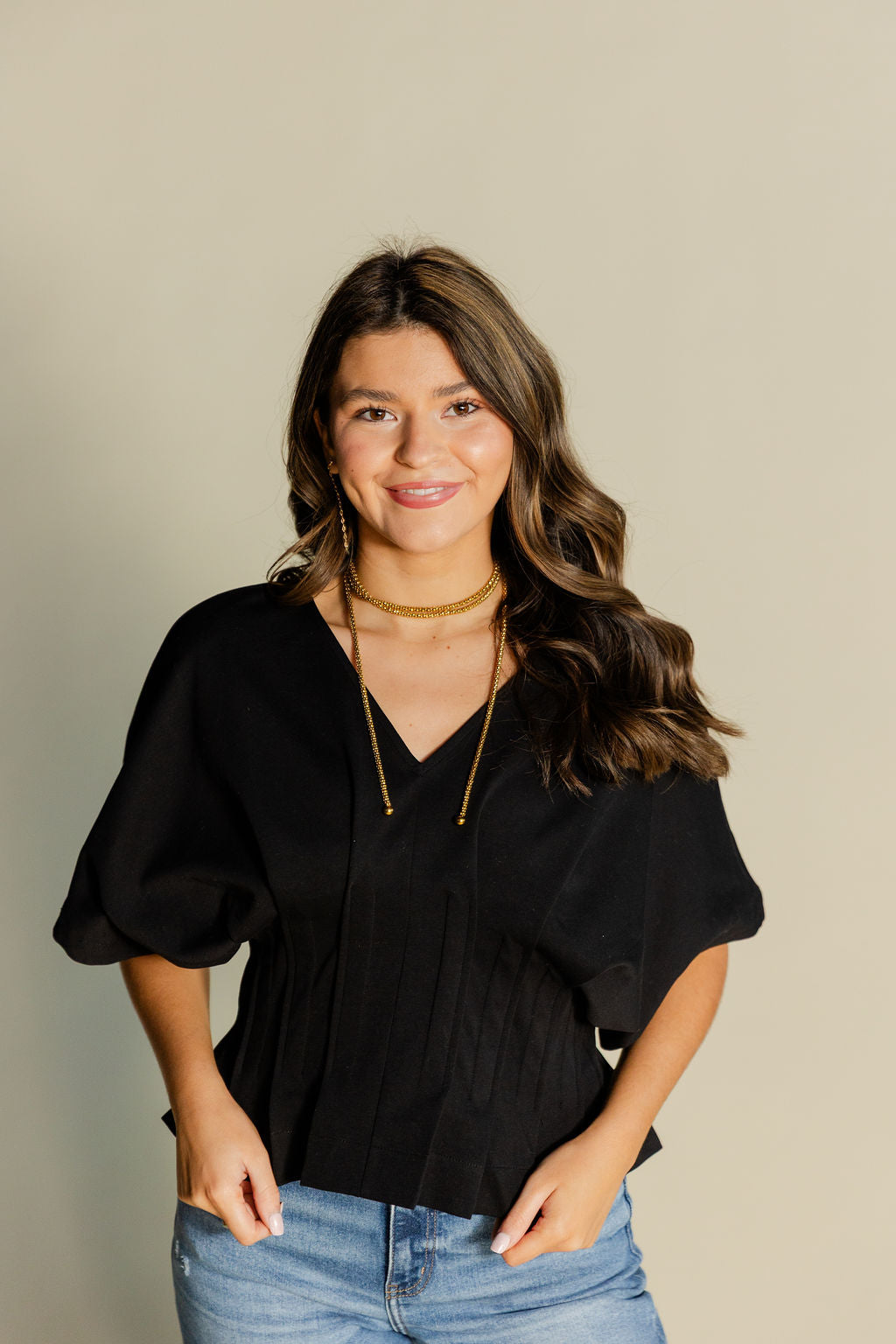 Pleated Dolman Top